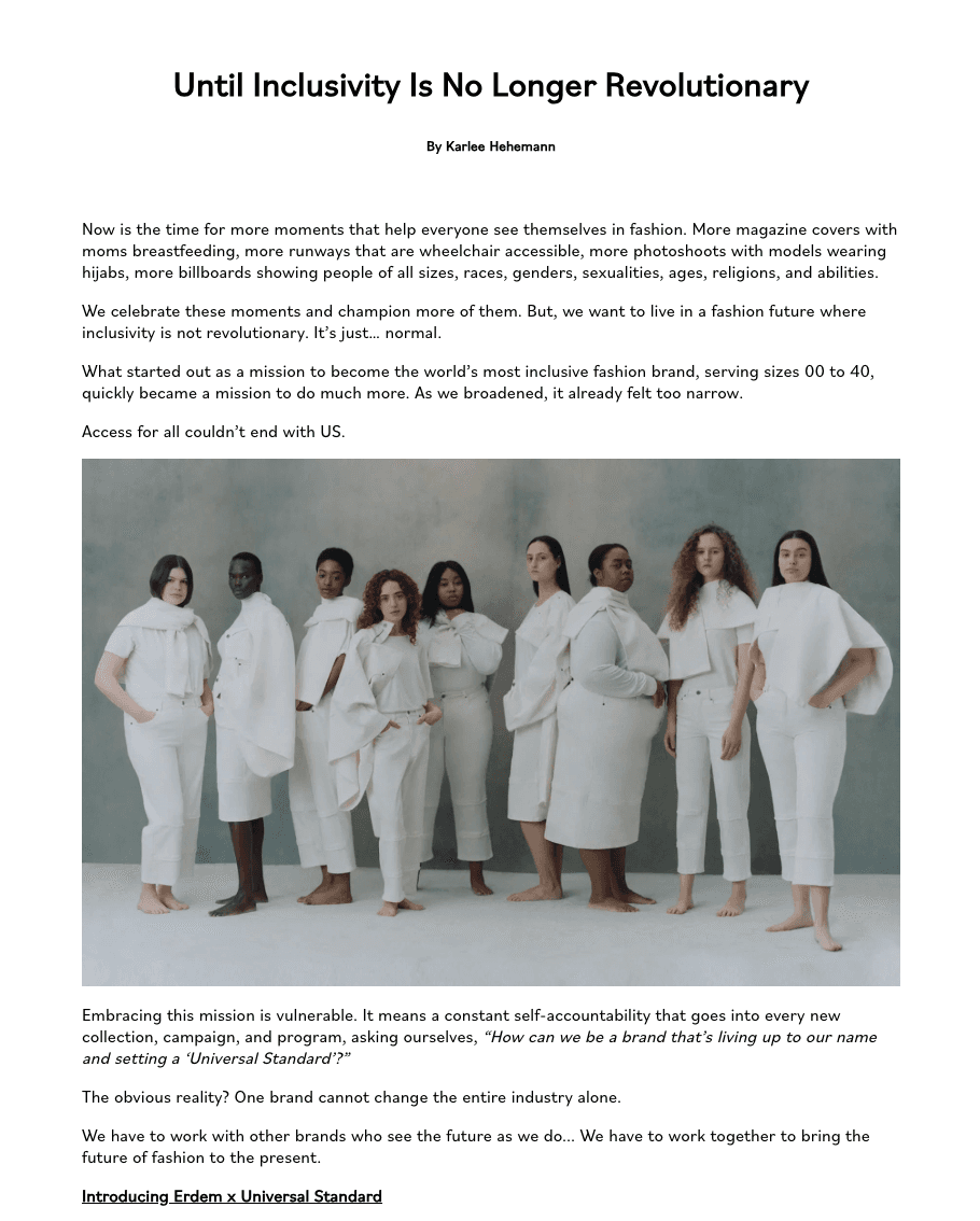 Universal Standard x Erdem blog post